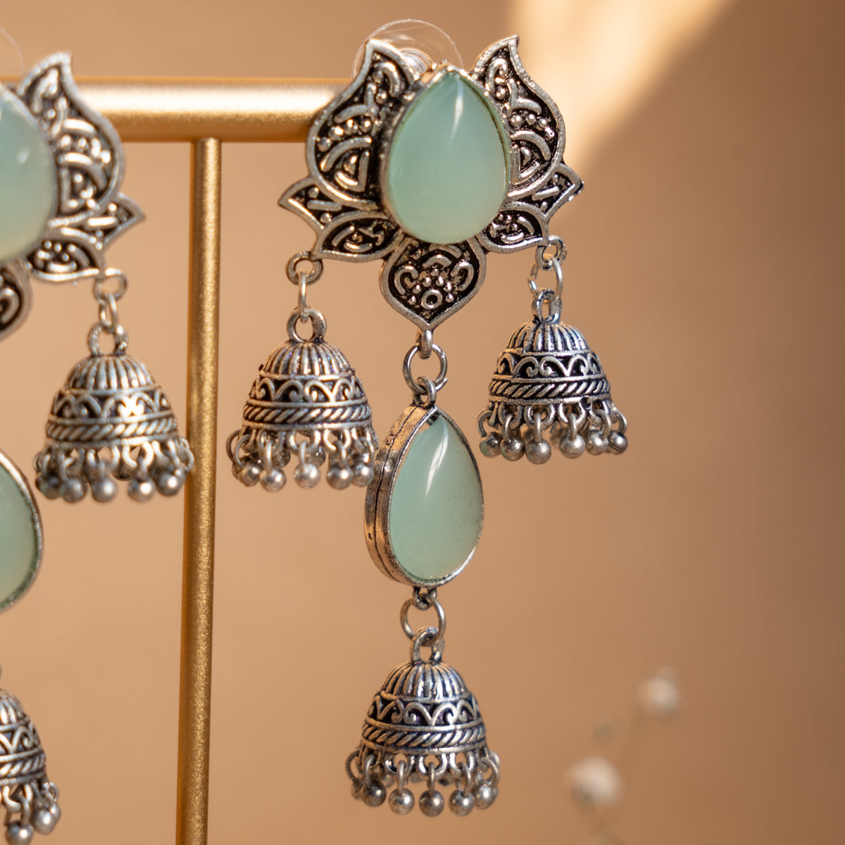 ZOEY LAYERED ANTIQUE EARRINGS/JHUMKAS ER836
