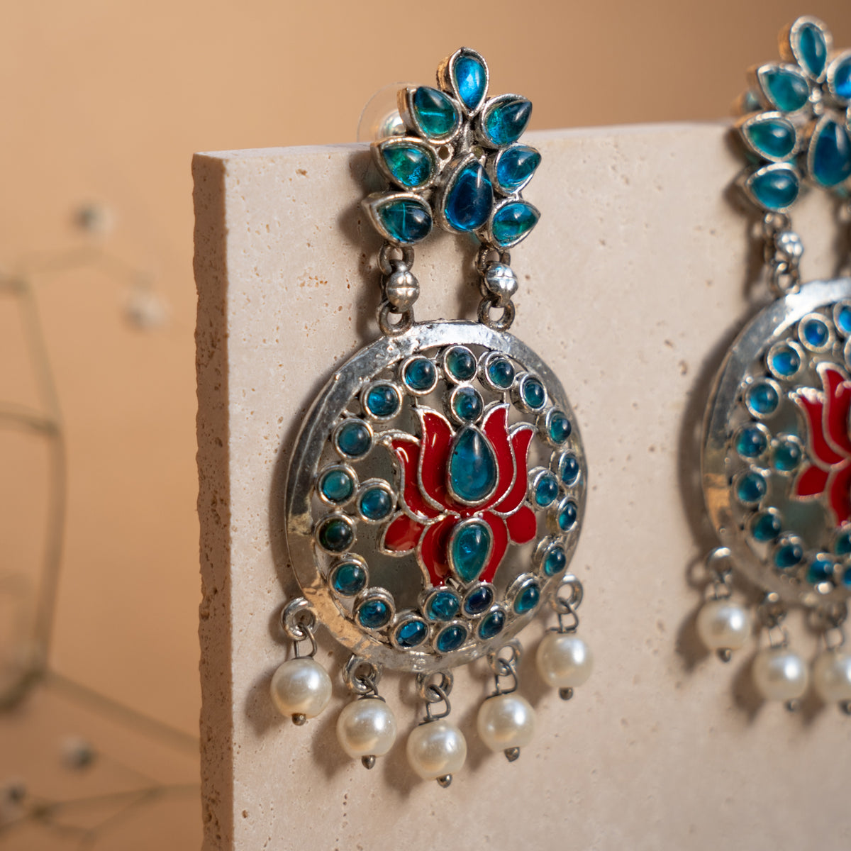 DELILAH ENAMEL ANTIQUE EARRINGS ER837