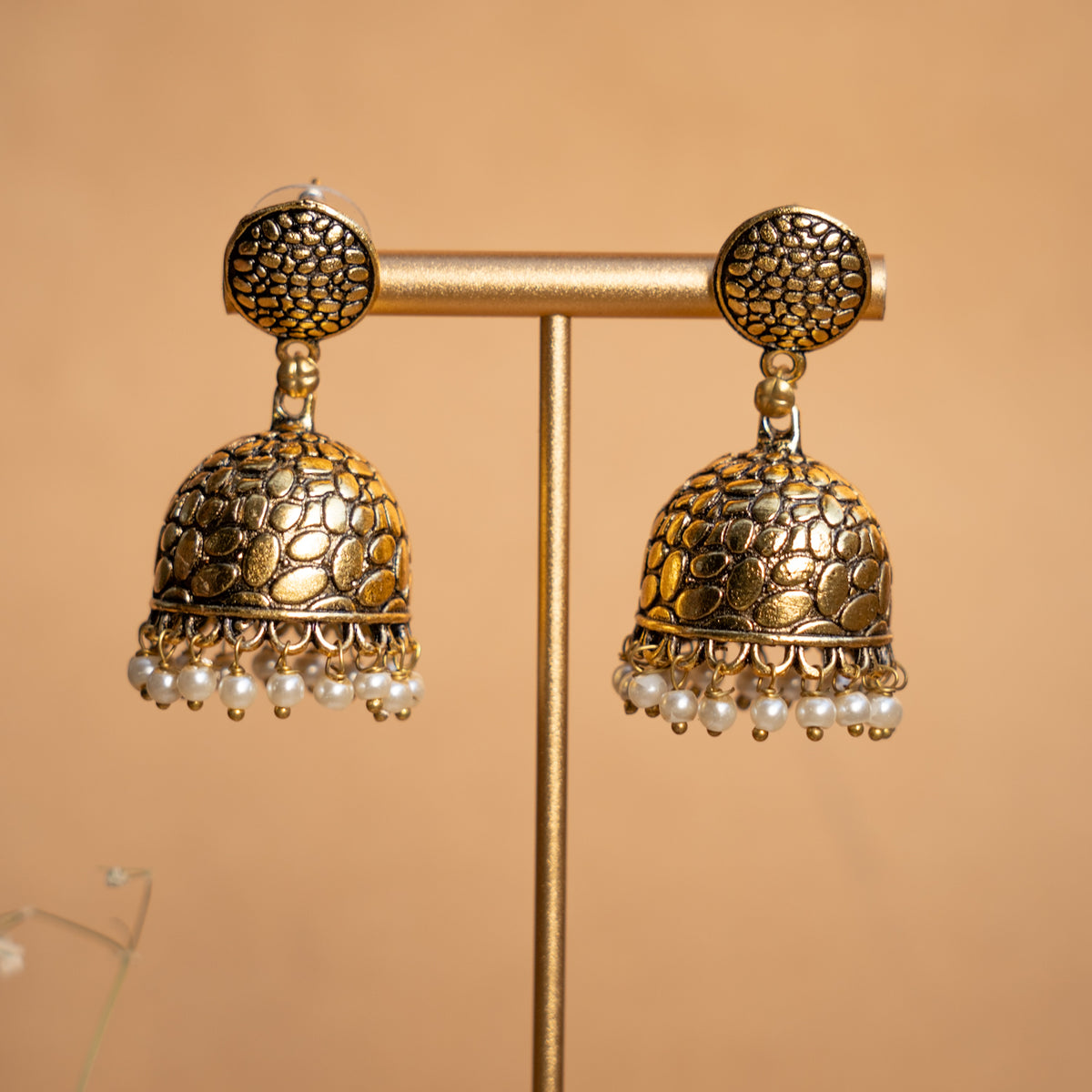 ANNA GOLD TONE ANTIQUE EARRINGS ER864