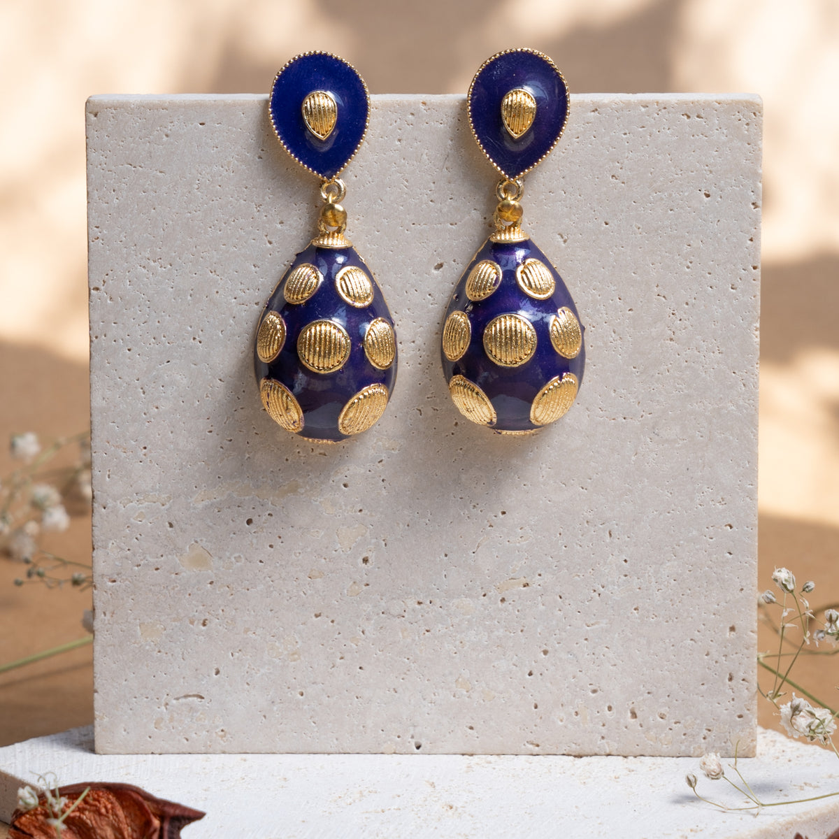 EMILIA DUAL-TONE ENAMEL EARRINGS ER826
