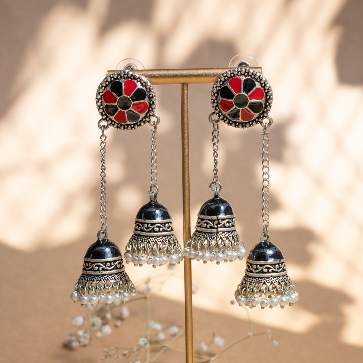 GENESIS ENAMEL ANTIQUE EARRINGS/JHUMKAS ER842