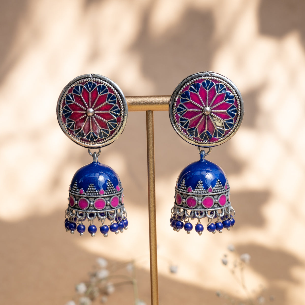 MADELYN ENAMEL ANTIQUE EARRINGS/JHUMKAS ER843