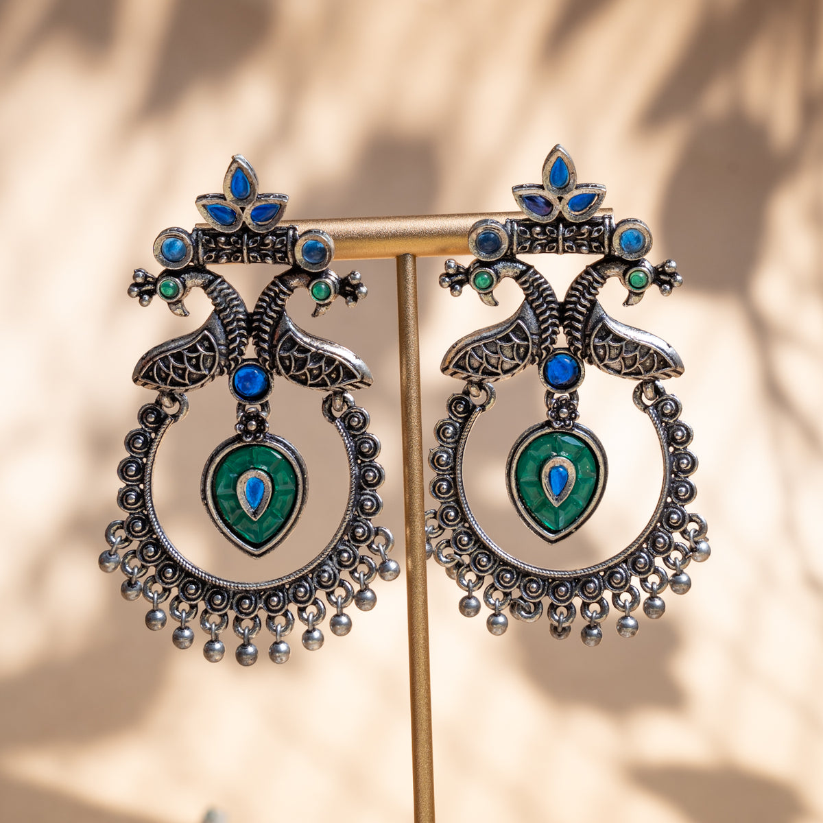 SADIE ENAMEL CHANDBALI ANTIQUE EARRINGS ER844