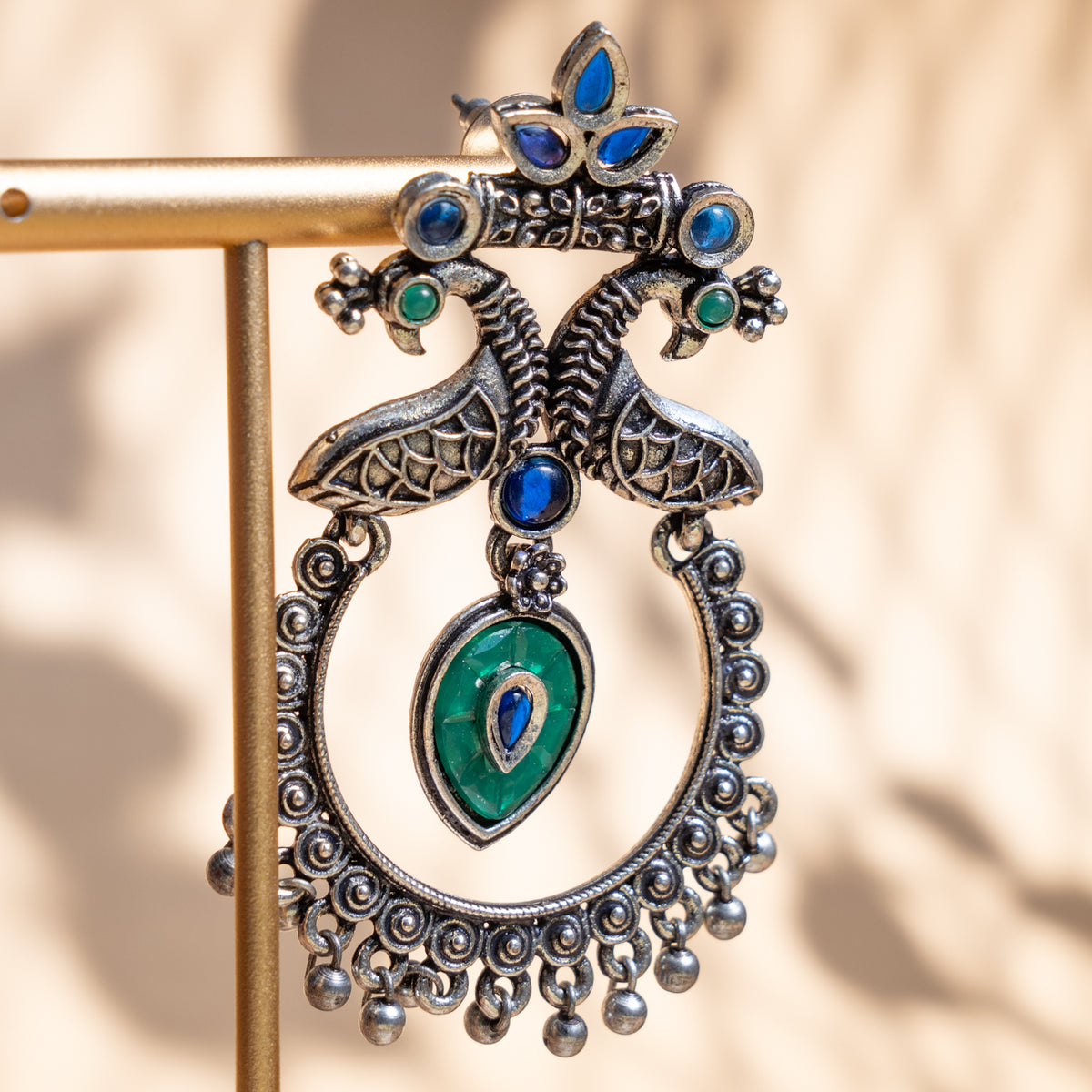 SADIE ENAMEL CHANDBALI ANTIQUE EARRINGS ER844