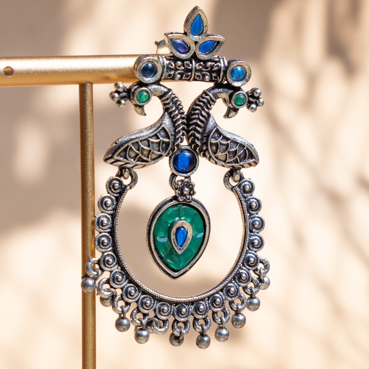 SADIE ENAMEL CHANDBALI ANTIQUE EARRINGS ER844