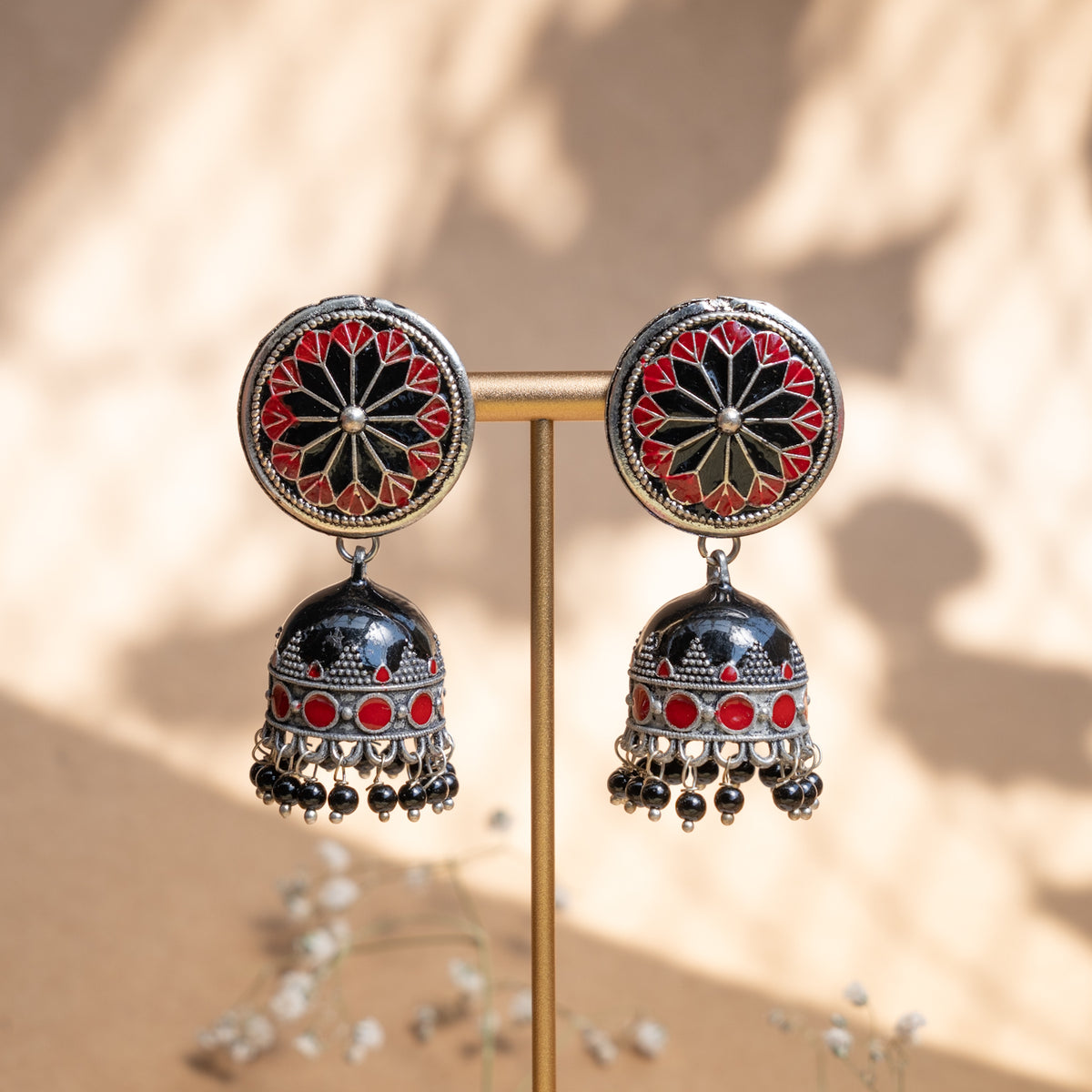MADELYN ENAMEL ANTIQUE EARRINGS/JHUMKAS ER843
