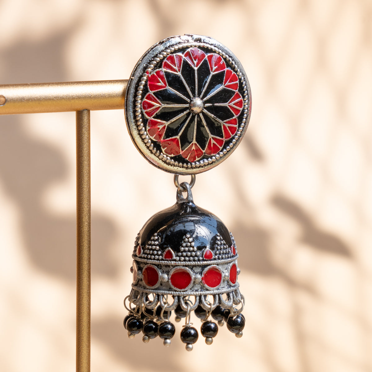 MADELYN ENAMEL ANTIQUE EARRINGS/JHUMKAS ER843