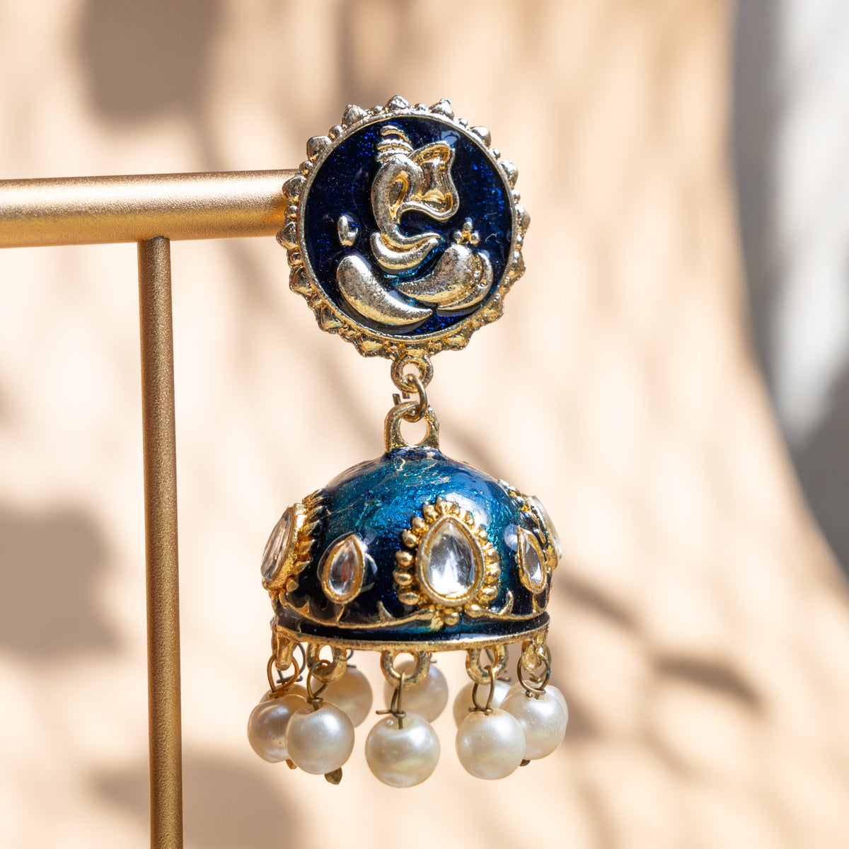 LEILANI TEMBLE DESIGN ANTIQUE EARRINGS/JHUMKAS ER846