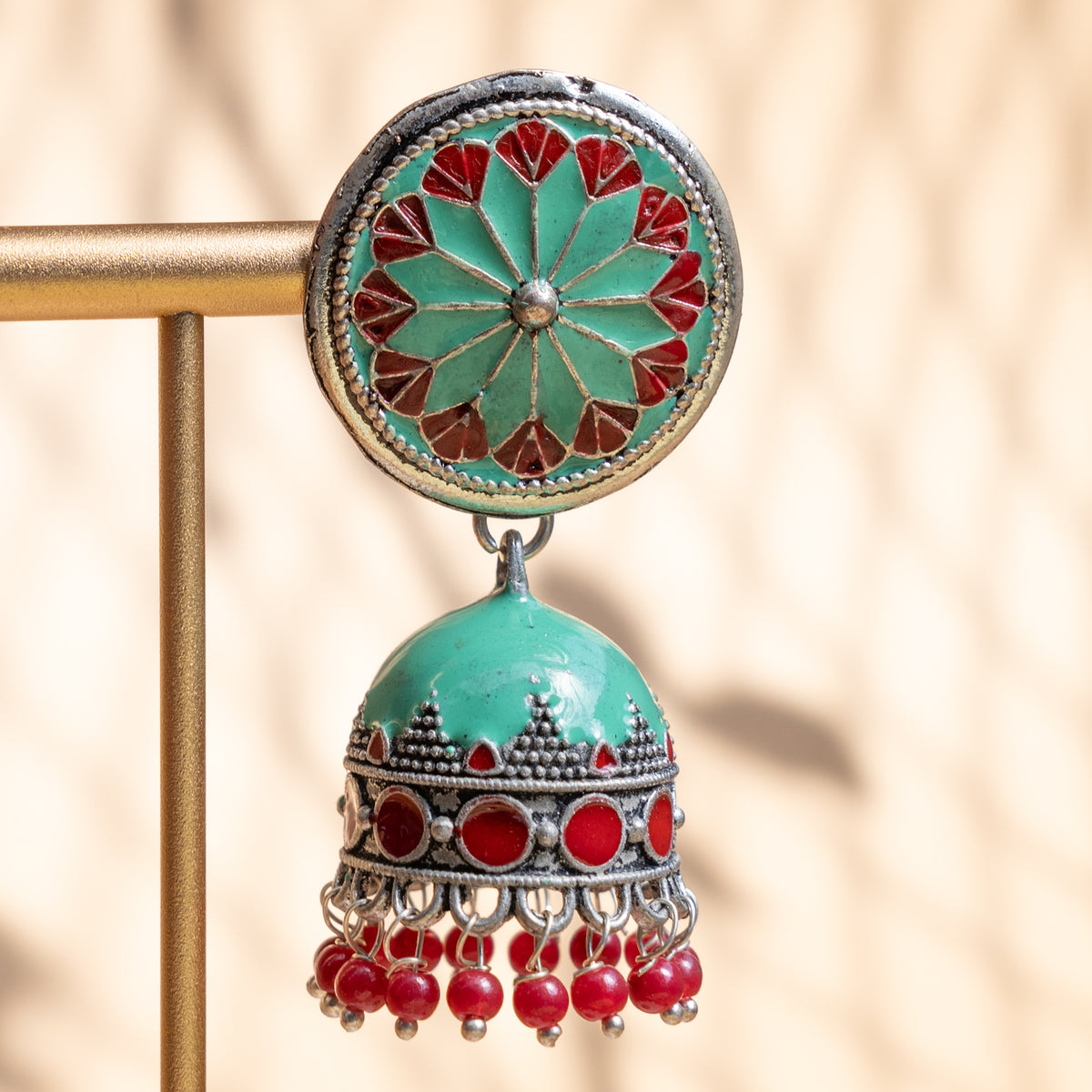 MADELYN ENAMEL ANTIQUE EARRINGS/JHUMKAS ER843