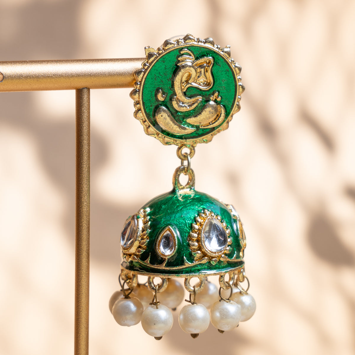 LEILANI TEMBLE DESIGN ANTIQUE EARRINGS/JHUMKAS ER846