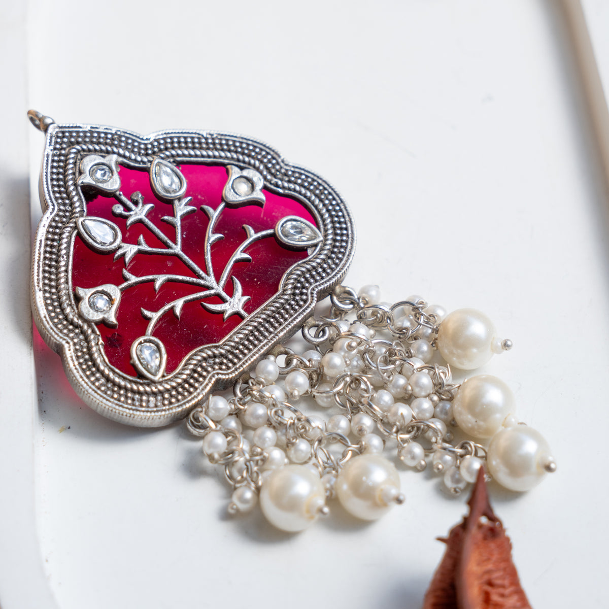 EMILY FAUX SILVER EARRINGS ER884