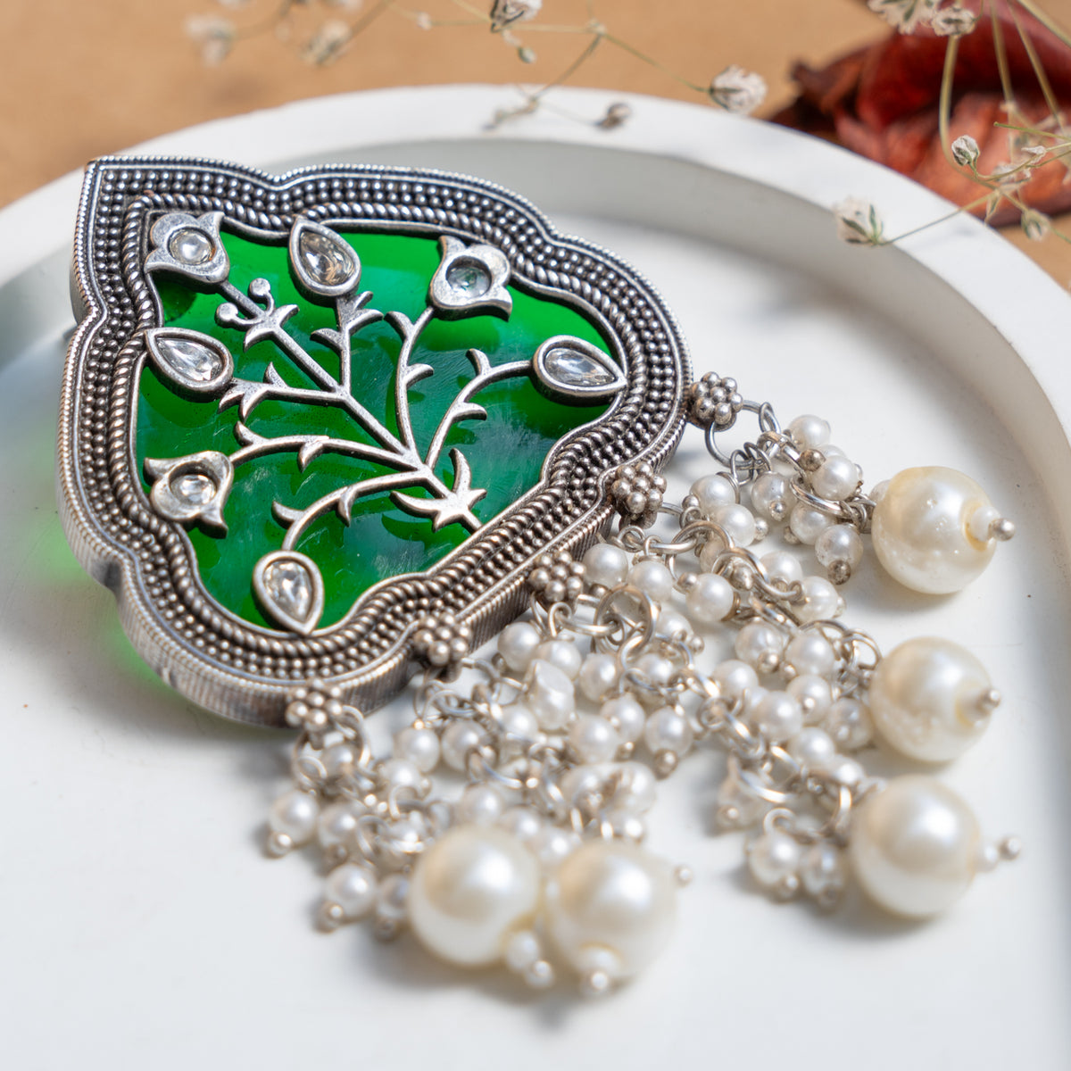 EMILY FAUX SILVER EARRINGS ER884