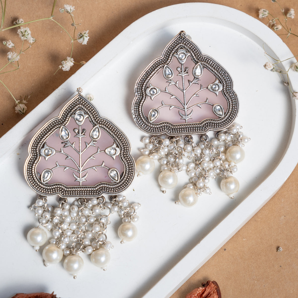 EMILY FAUX SILVER EARRINGS ER884