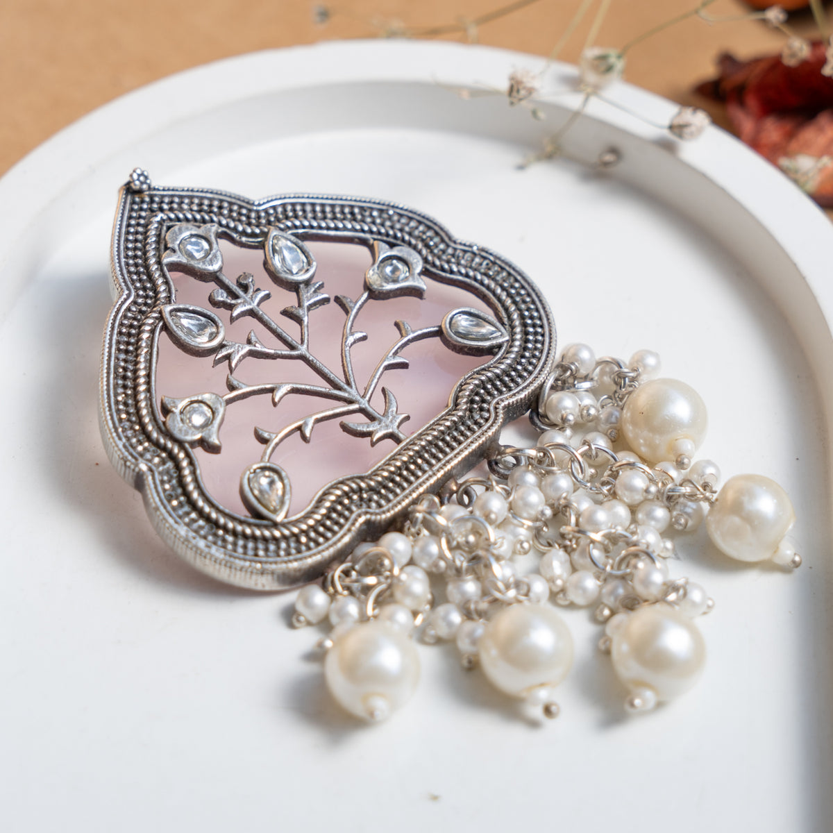 EMILY FAUX SILVER EARRINGS ER884