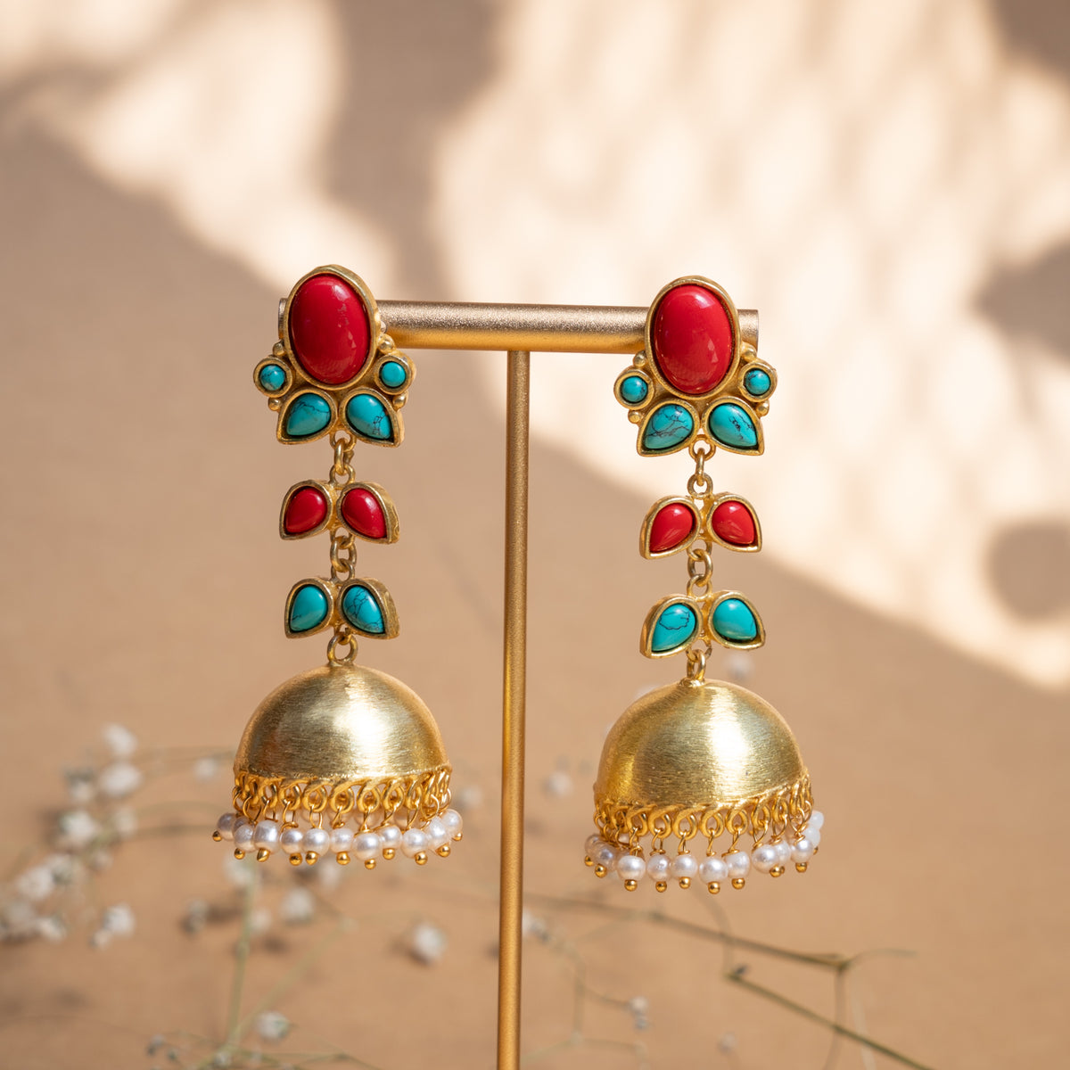 ELLA GOLD TONED PREMIUM  EARRINGS/JHUMKAS ER894