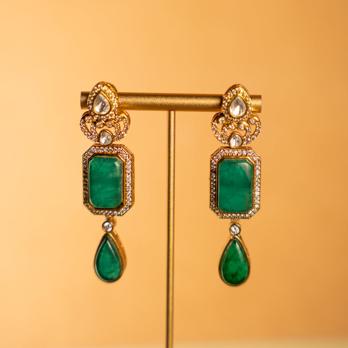 ANIHA PREMIUM DOUBLET STONE POLKI KUNDAN HANDMADE NECKLACE WITH EARRING NL308