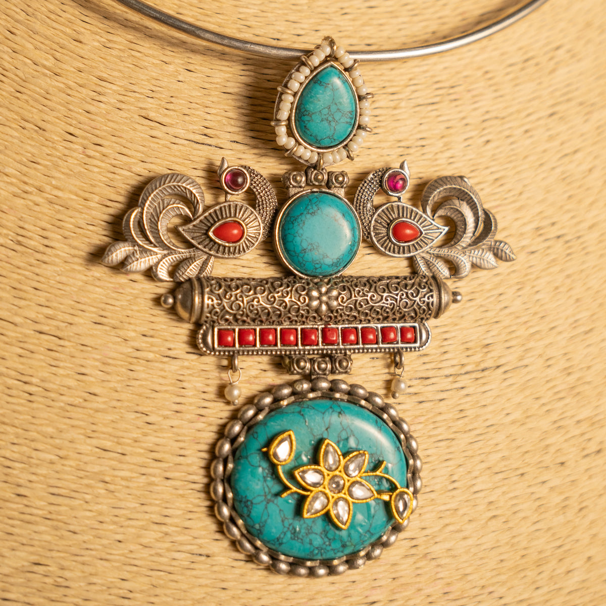 AADHYA BIJOUX PREMIUM HANDMADE NECKLACE/HASLI WITH EARRINGS NL294