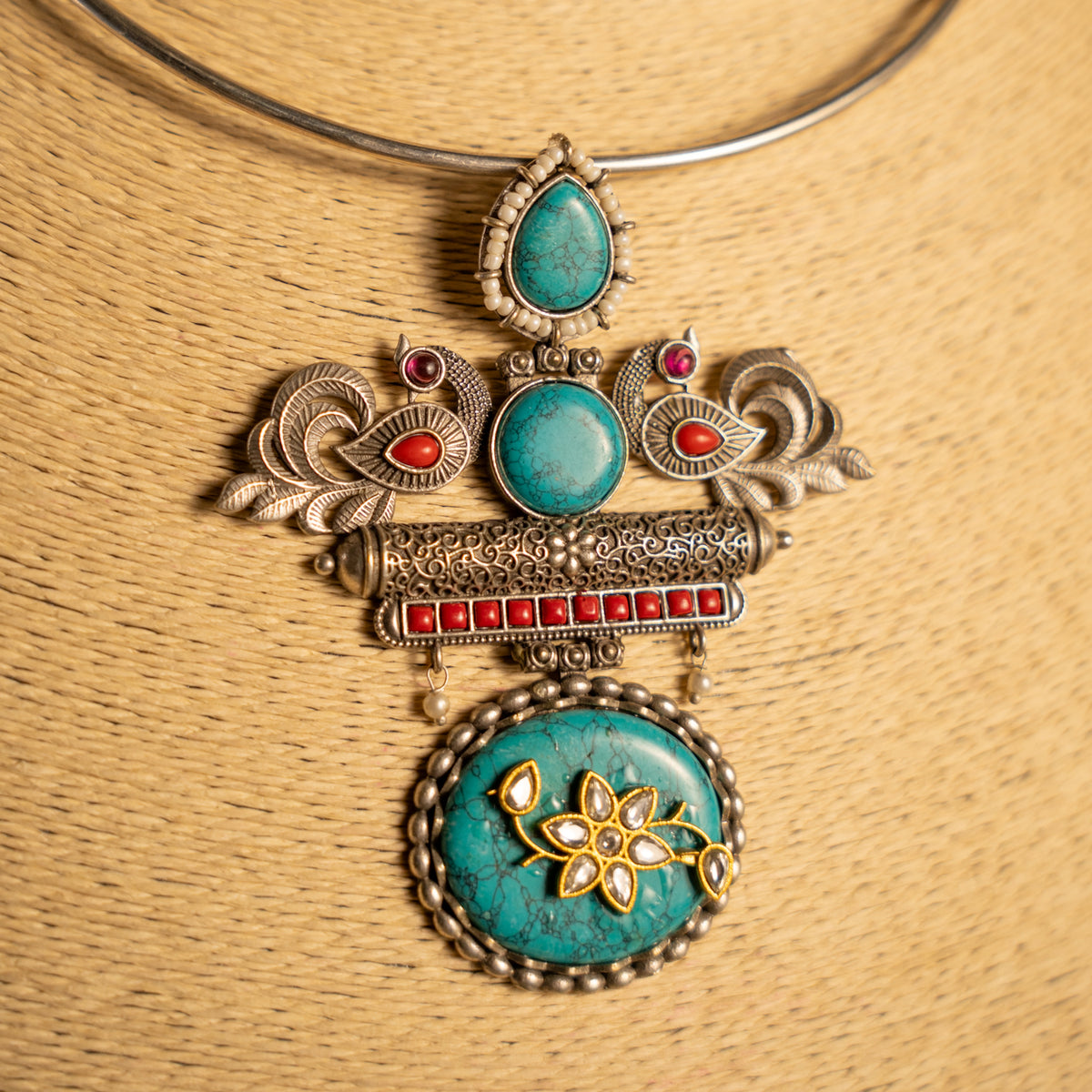 AADHYA BIJOUX PREMIUM HANDMADE NECKLACE/HASLI WITH EARRINGS NL294