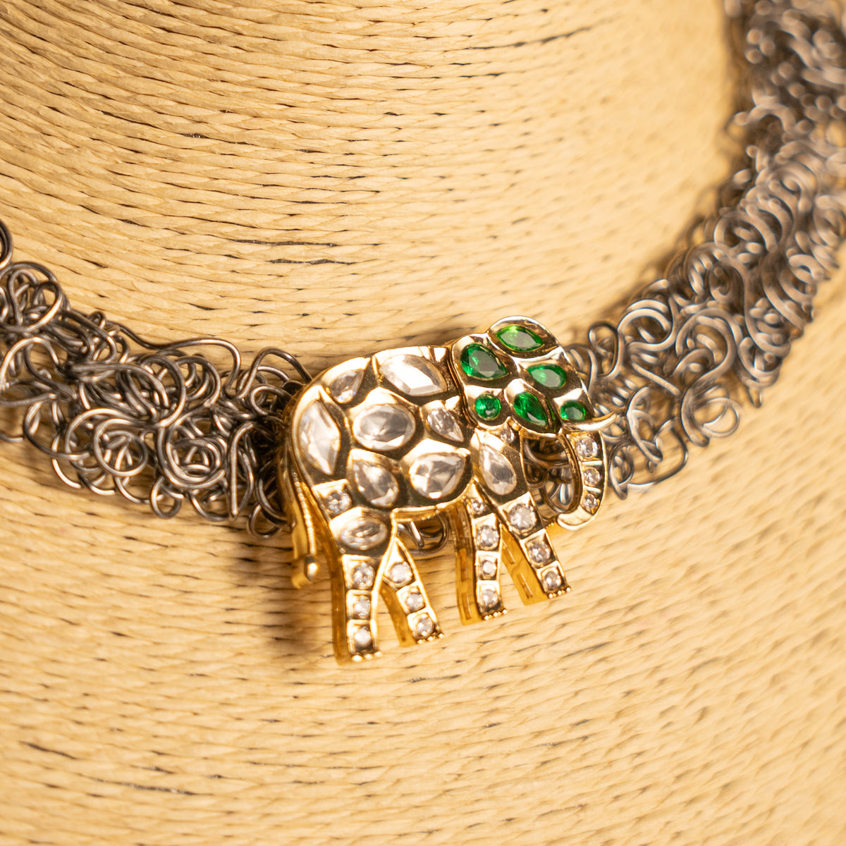 LEKHA DUAL TONE HASLI PREMIUM HANDMADE AND HAND HAMMERED NECKLACE NL316