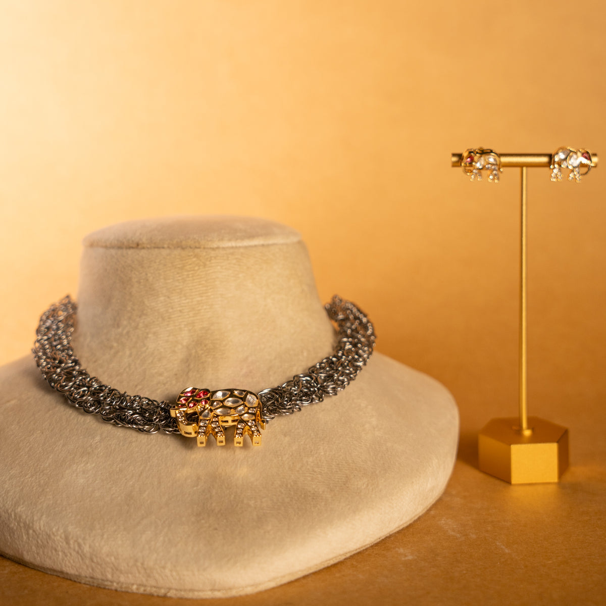 LEKHA DUAL TONE HASLI PREMIUM HANDMADE AND HAND HAMMERED NECKLACE NL316