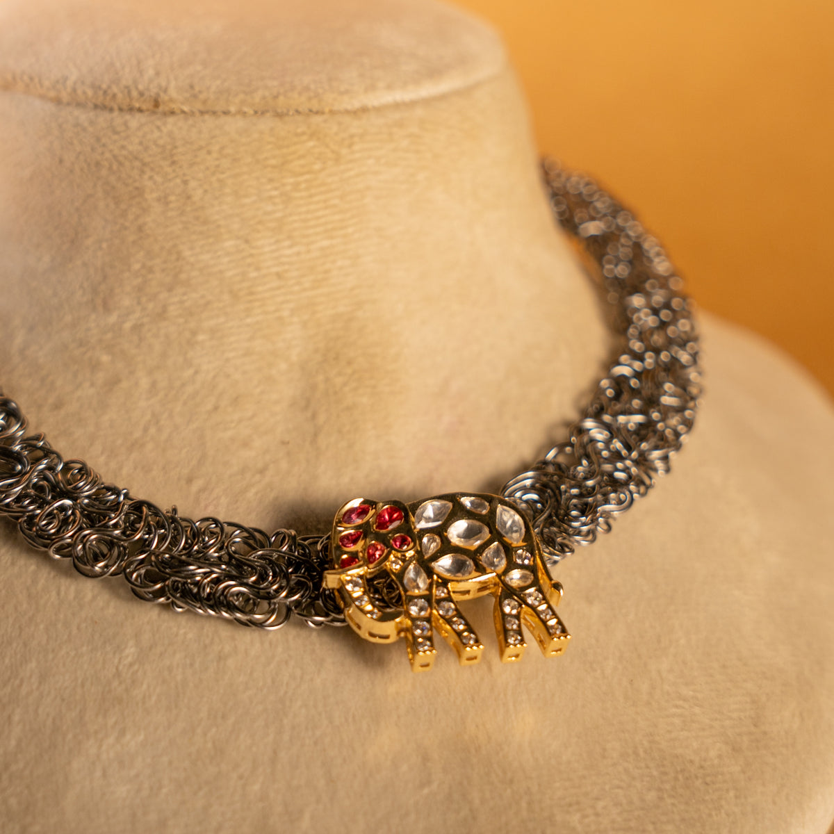 LEKHA DUAL TONE HASLI PREMIUM HANDMADE AND HAND HAMMERED NECKLACE NL316