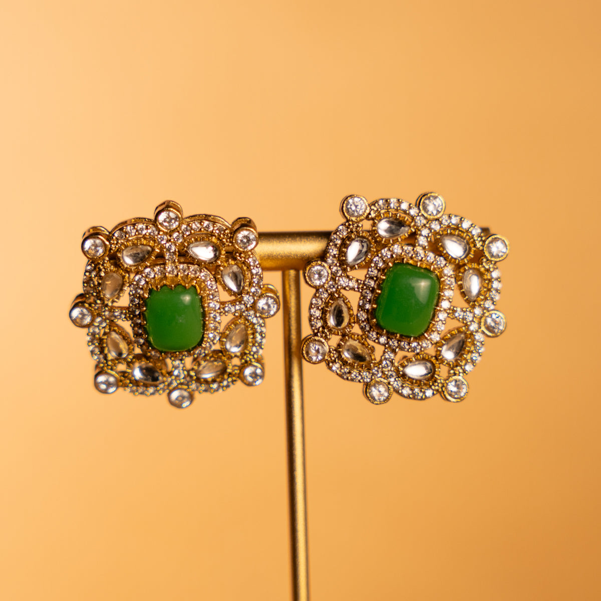 MARISHA FAUX POLKI FAUX DOUBLET CHOKER WITH EARRINGS CH525