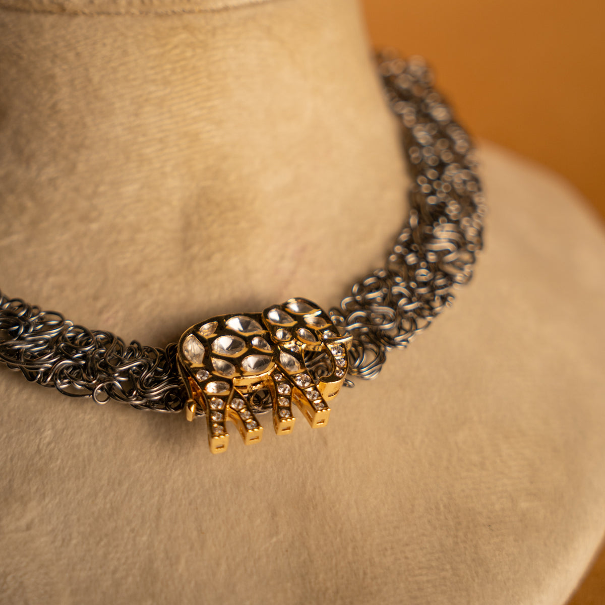 LEKHA DUAL TONE HASLI PREMIUM HANDMADE AND HAND HAMMERED NECKLACE NL316