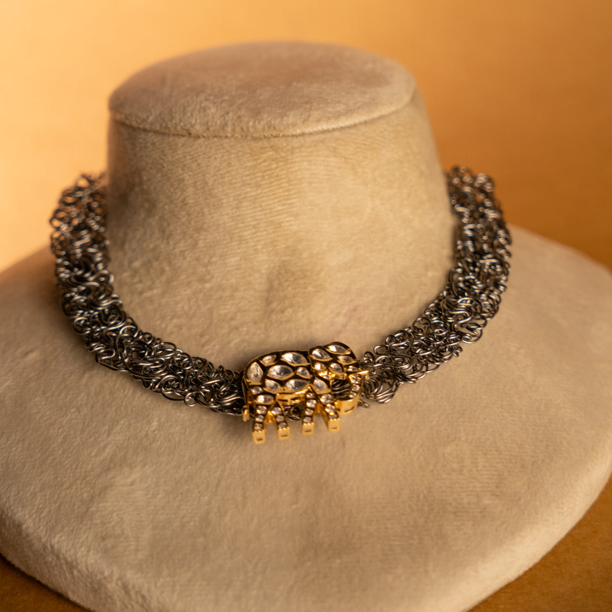 LEKHA DUAL TONE HASLI PREMIUM HANDMADE AND HAND HAMMERED NECKLACE NL316