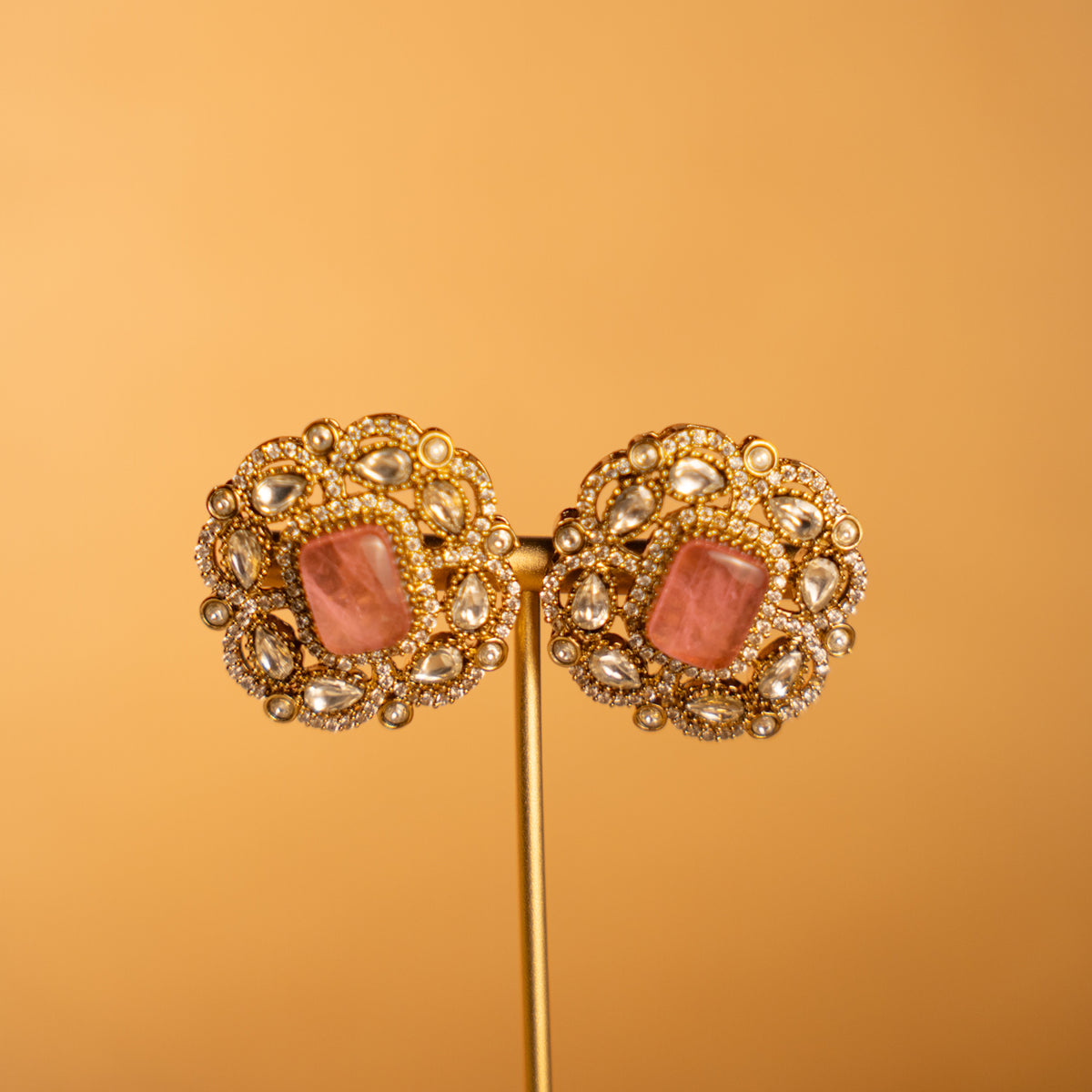 AMELIA BRIDAL PREMIUM DOUBLET AND POLKI STONE SEMI HANDMADE CHOKER WITH EARRING CH520