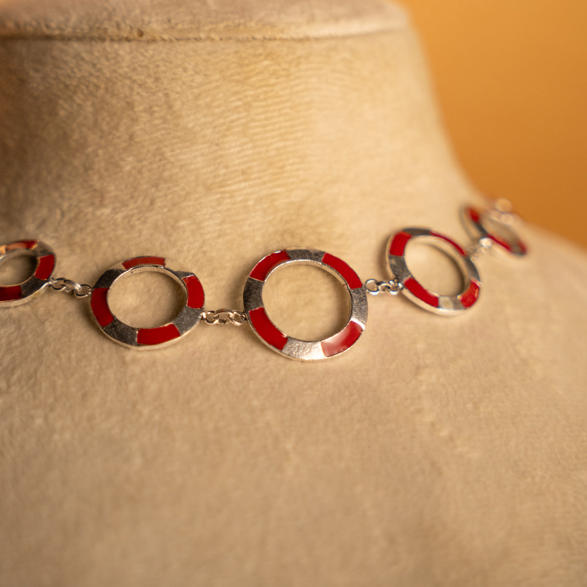 REMI ENAMEL OXIDIZED FINISH NECKLACE/CHOKER/NECKPIECE NL290