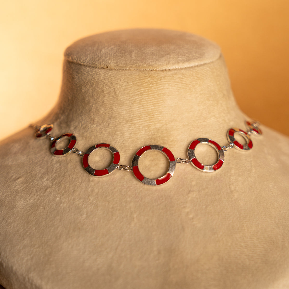 REMI ENAMEL OXIDIZED FINISH NECKLACE/CHOKER/NECKPIECE NL290