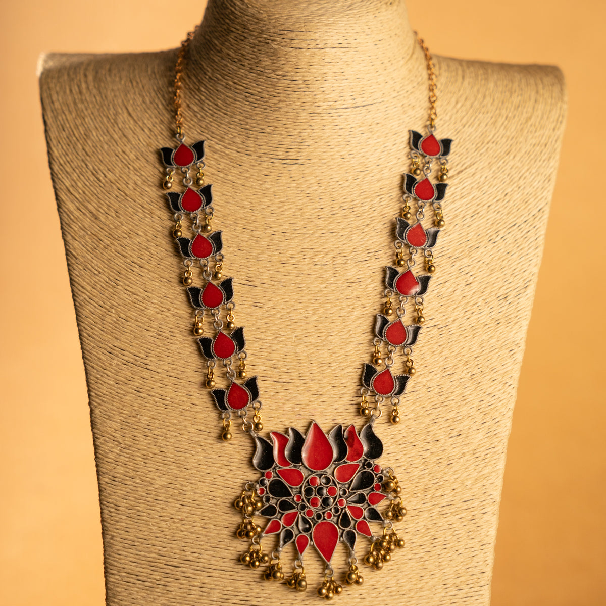 YASHU AFGHANI MEENA BLACK POLISH MALA/ NECKPIECE  ML209