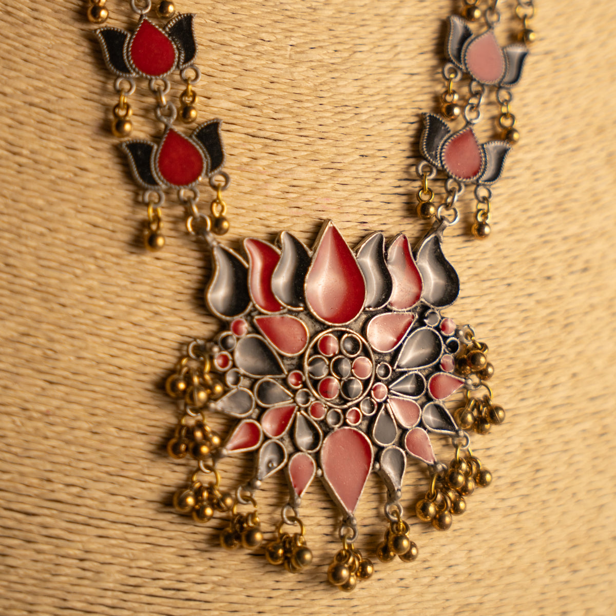 YASHU AFGHANI MEENA BLACK POLISH MALA/ NECKPIECE  ML209