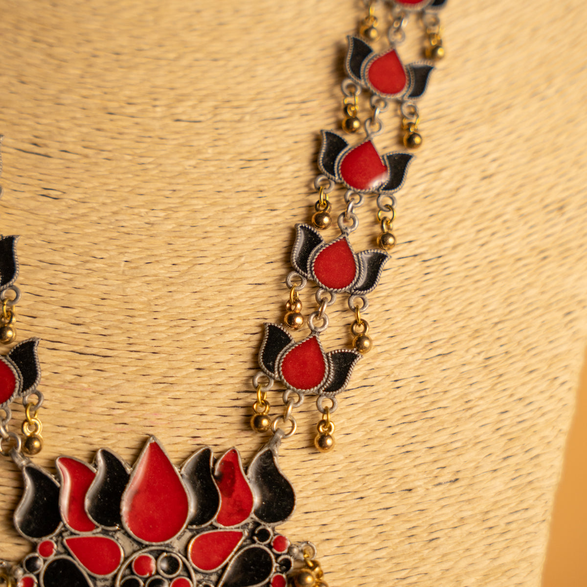 YASHU AFGHANI MEENA BLACK POLISH MALA/ NECKPIECE  ML209