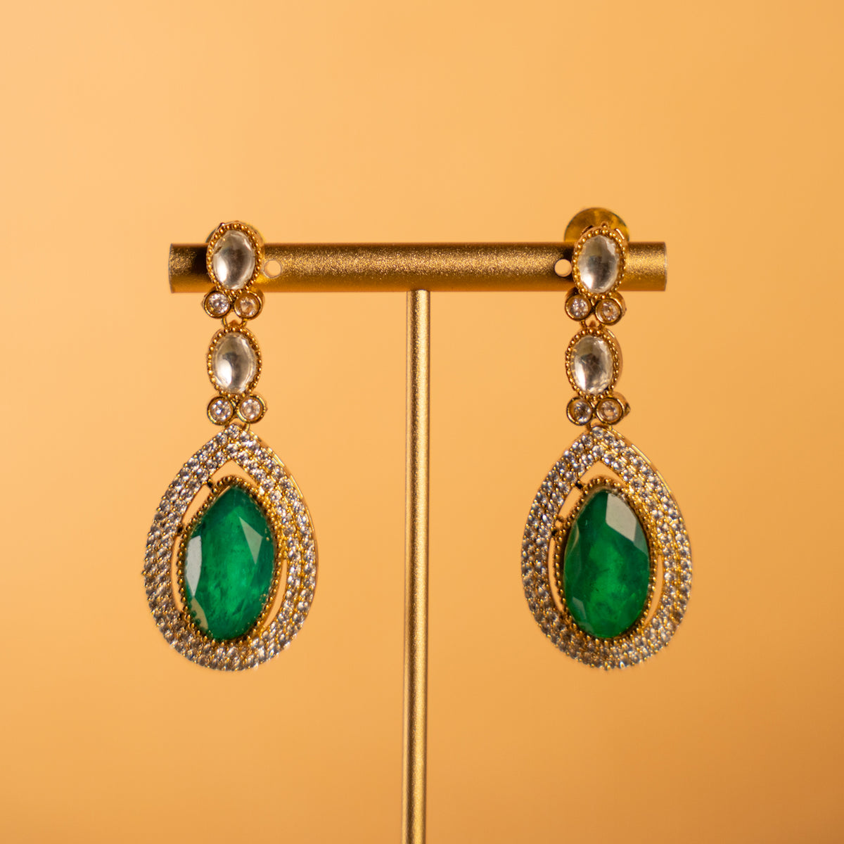 TRIZA BRIDAL PREMIUM DOUBLET AND POLKI STONE HANDMADE NECKLACE WITH EARRING NL301