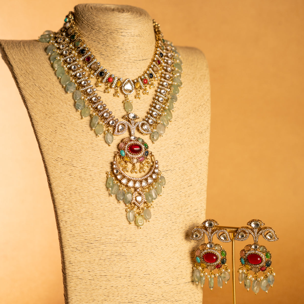 LYRA BIJOUX PREMIUM HANDMADE NECKLACE/MALA WITH EARRING NL303