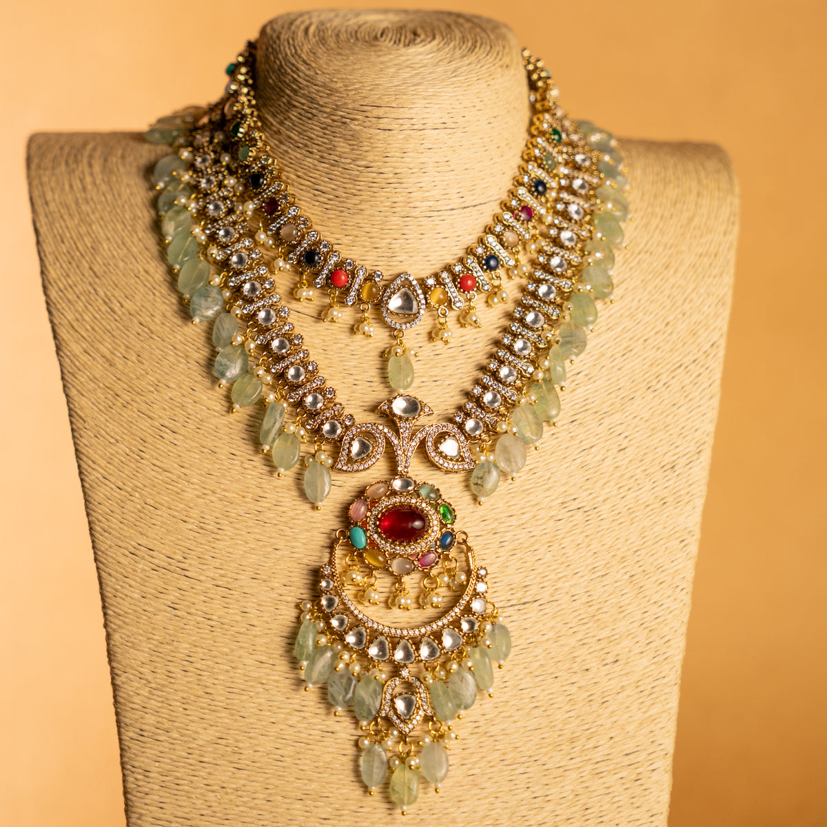 LYRA BIJOUX PREMIUM HANDMADE NECKLACE/MALA WITH EARRING NL303