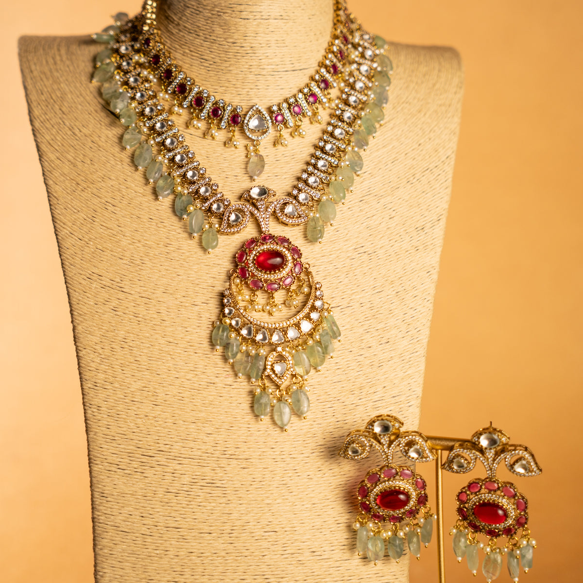 LYRA BIJOUX PREMIUM HANDMADE NECKLACE/MALA WITH EARRING NL303