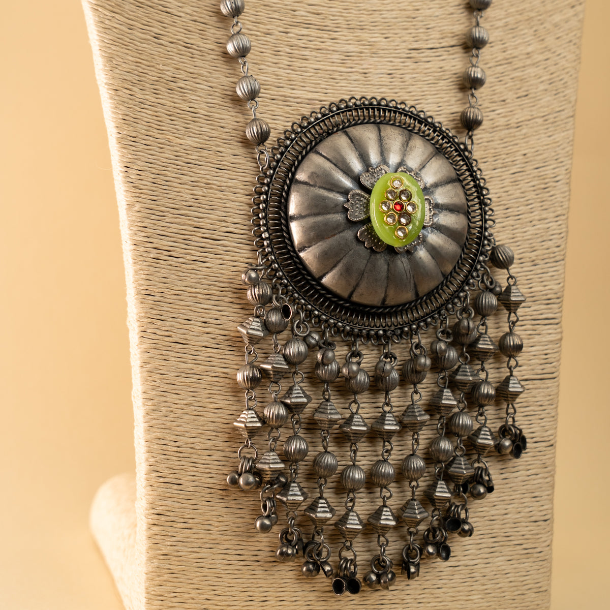 JASPER BLACK POLISH MALA/ NECKPIECE ML156