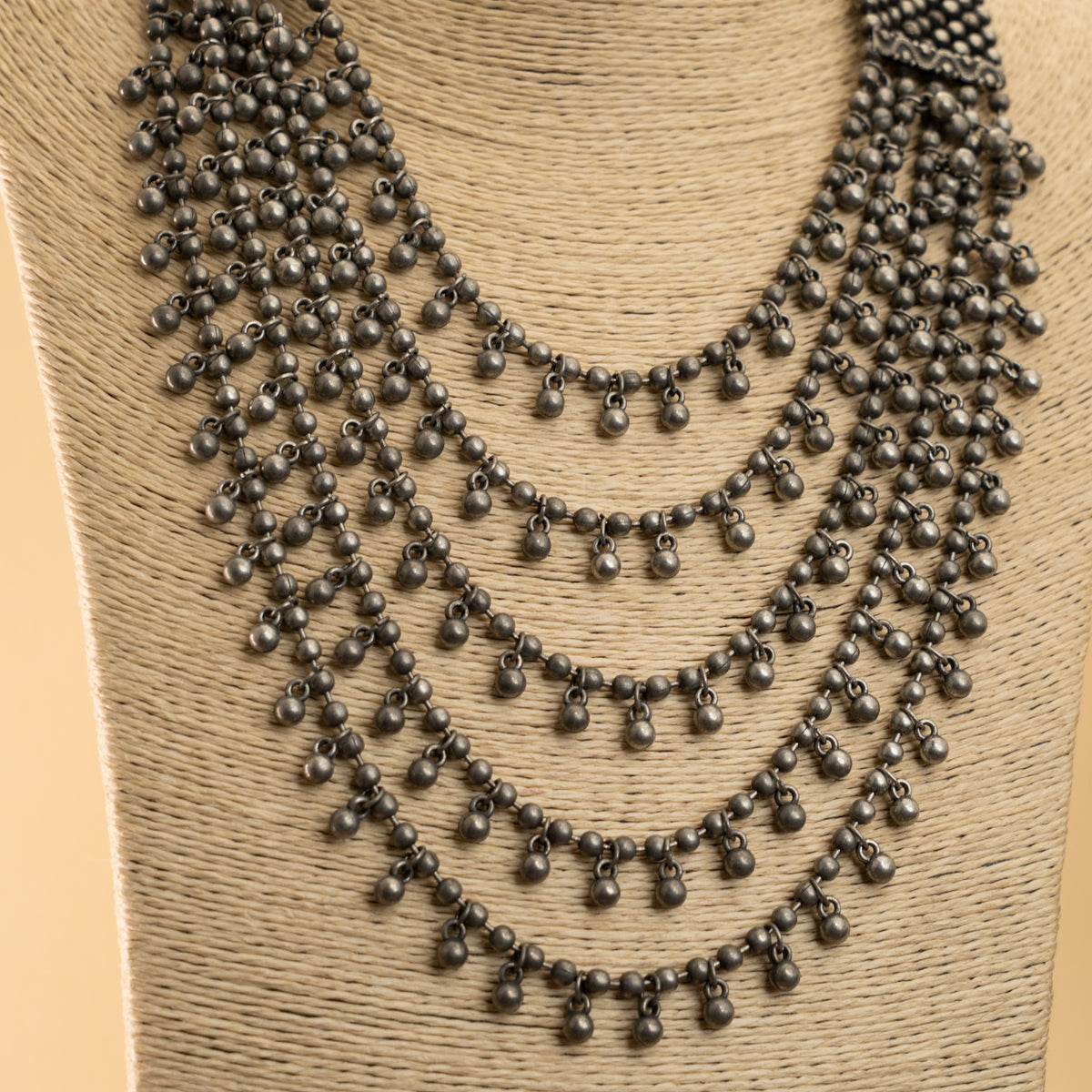 AURORA BLACK POLISH LAYERED MALA/ NECKPIECE MALA/ NECKPIECE ML154
