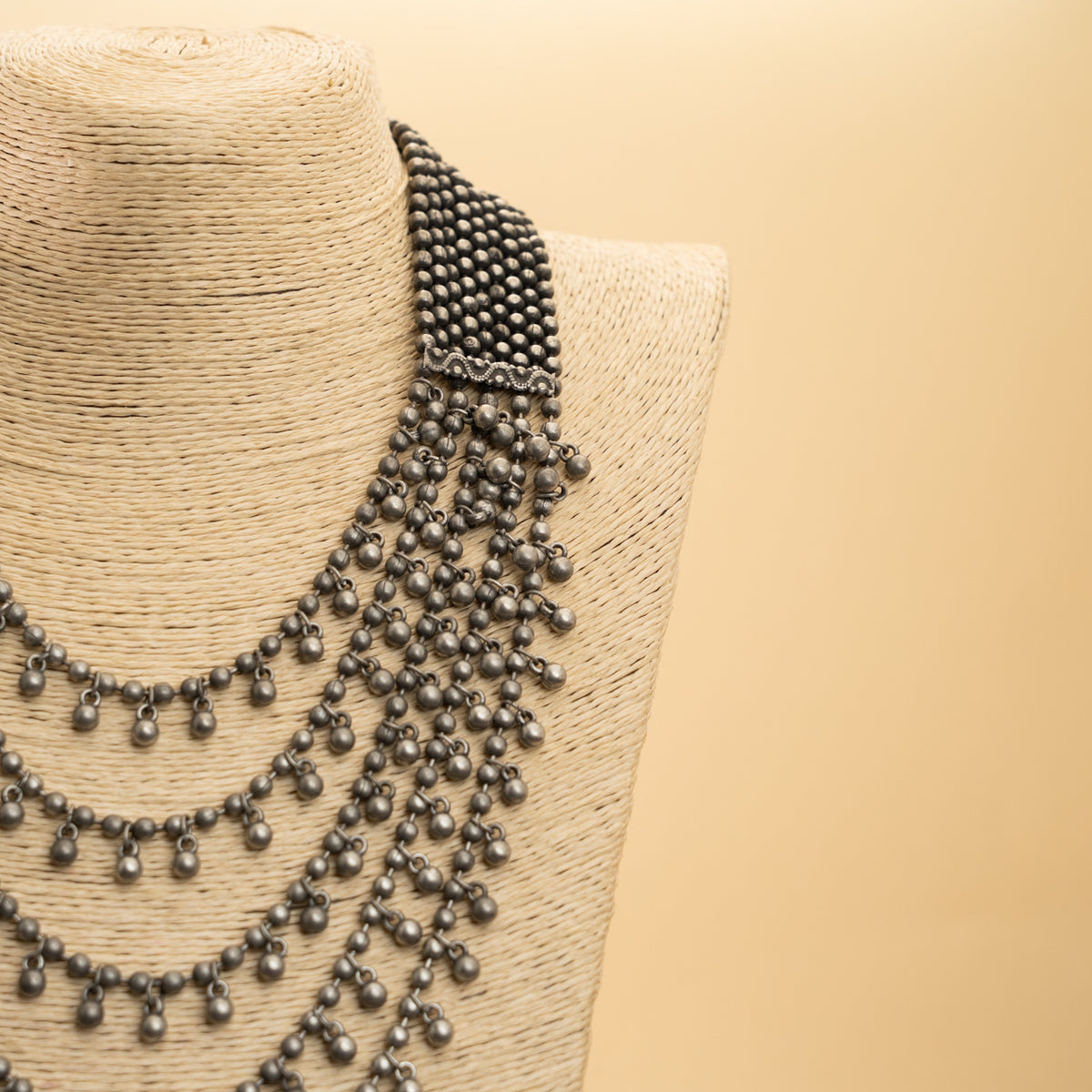 AURORA BLACK POLISH LAYERED MALA/ NECKPIECE MALA/ NECKPIECE ML154