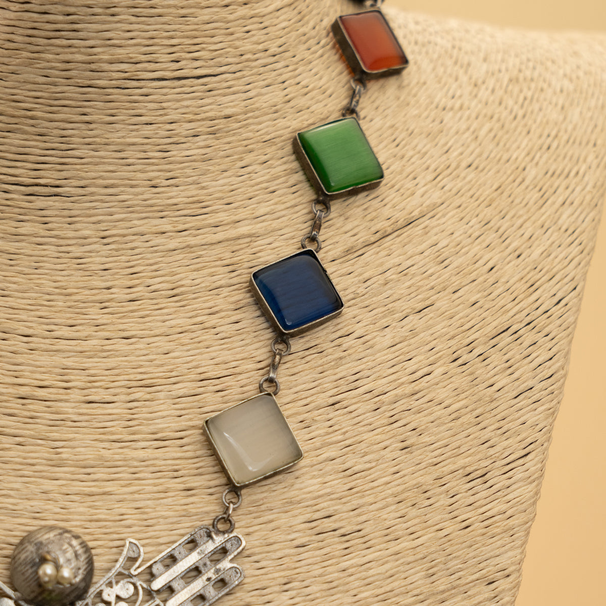 ZOYAH SILVER LOOKALIKE BIJOUX EXCLUSIVE HANDMADE PREMIUM MALA/NECKPIECE ML73