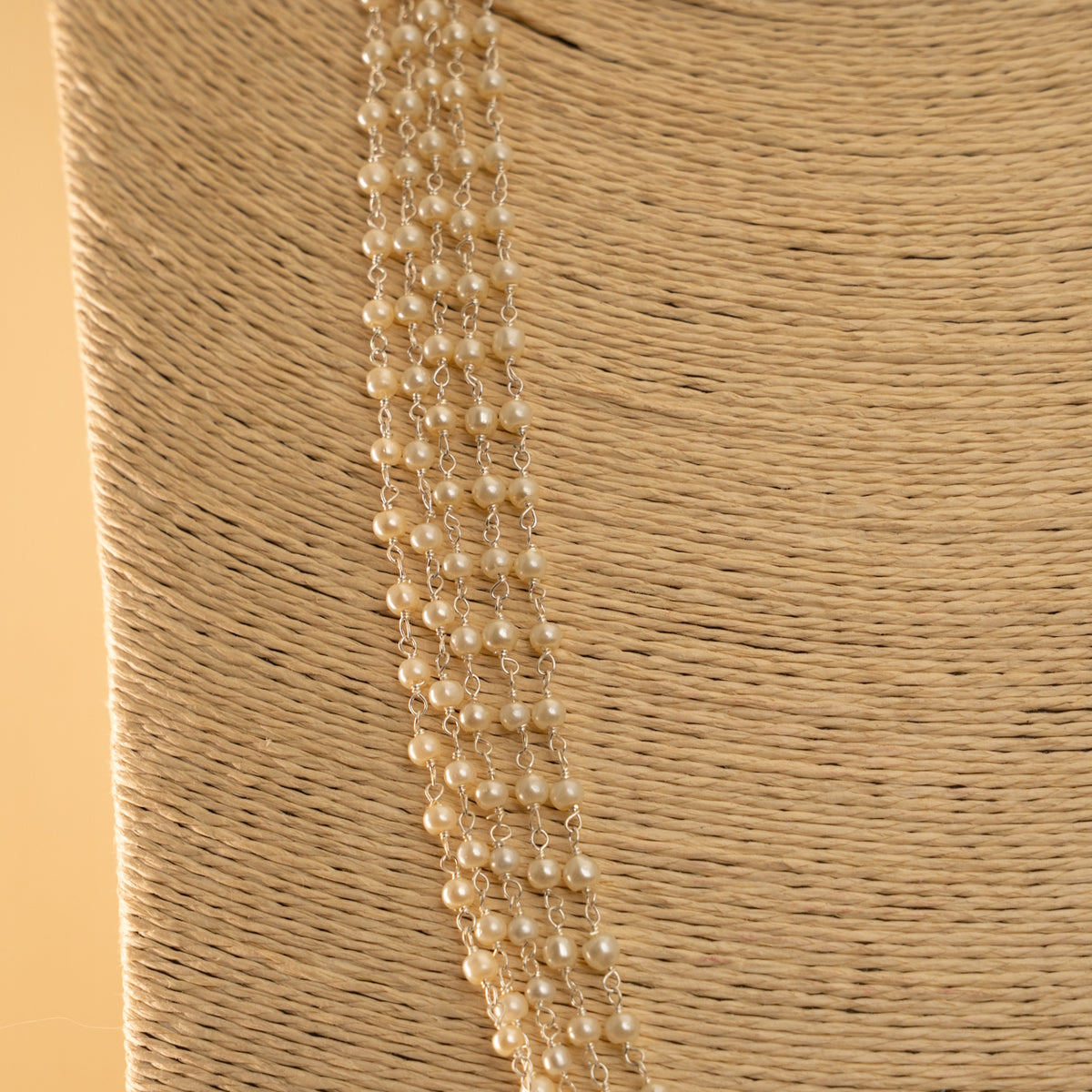 ZOYAHH PEARL LAYERED BIJOUX EXCLUSIVE HANDMADE SILVER LOOK ALIKE MALA/ NECKPIECE ML44