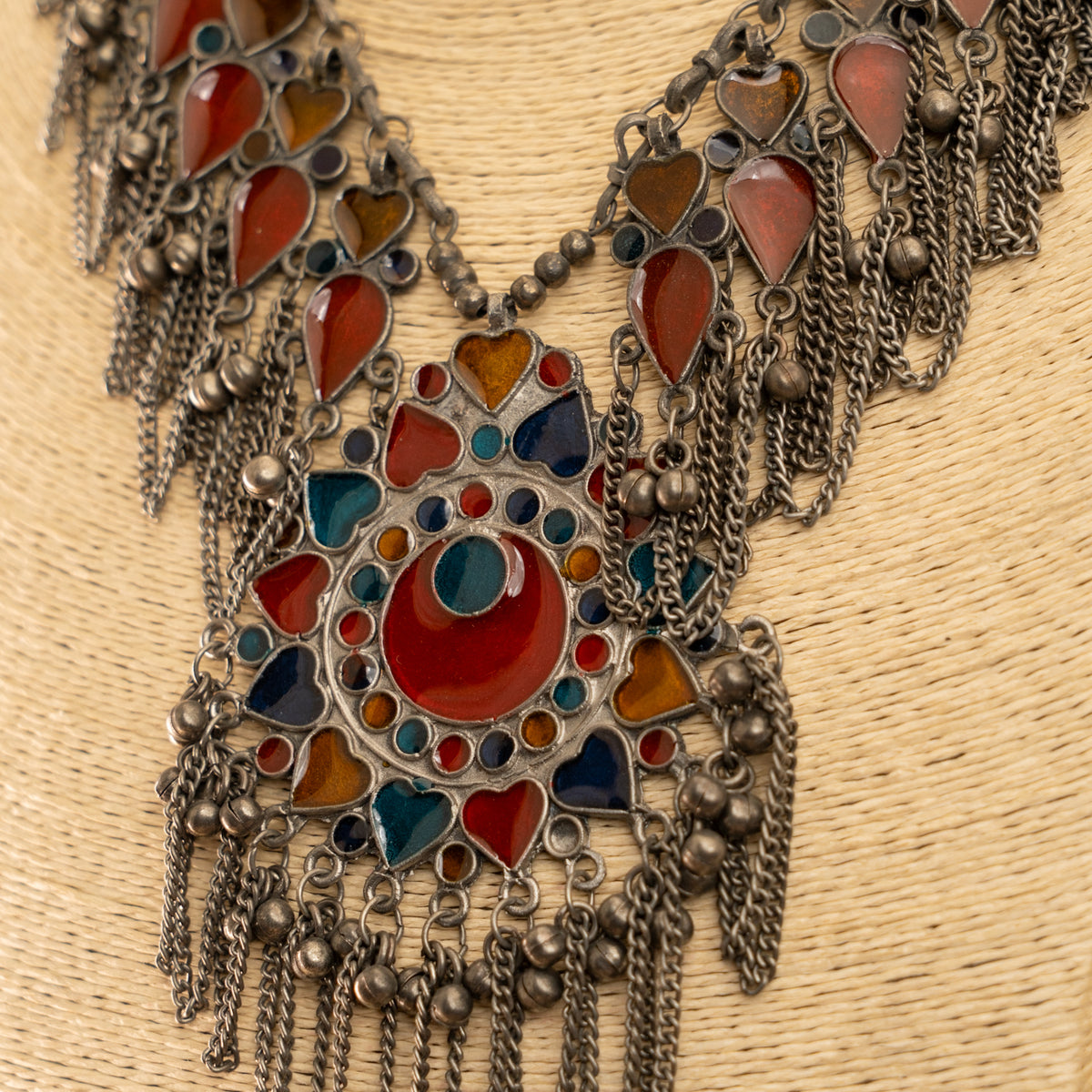 SHAKAS AFGHANI MEENA BLACK POLISH MALA/ NECKPIECE ML157