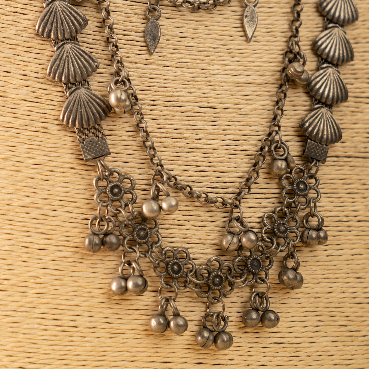 SHAKASAN BLACK POLISH LAYERED MALA/ NECKPIECE MALA/ NECKPIECE ML149