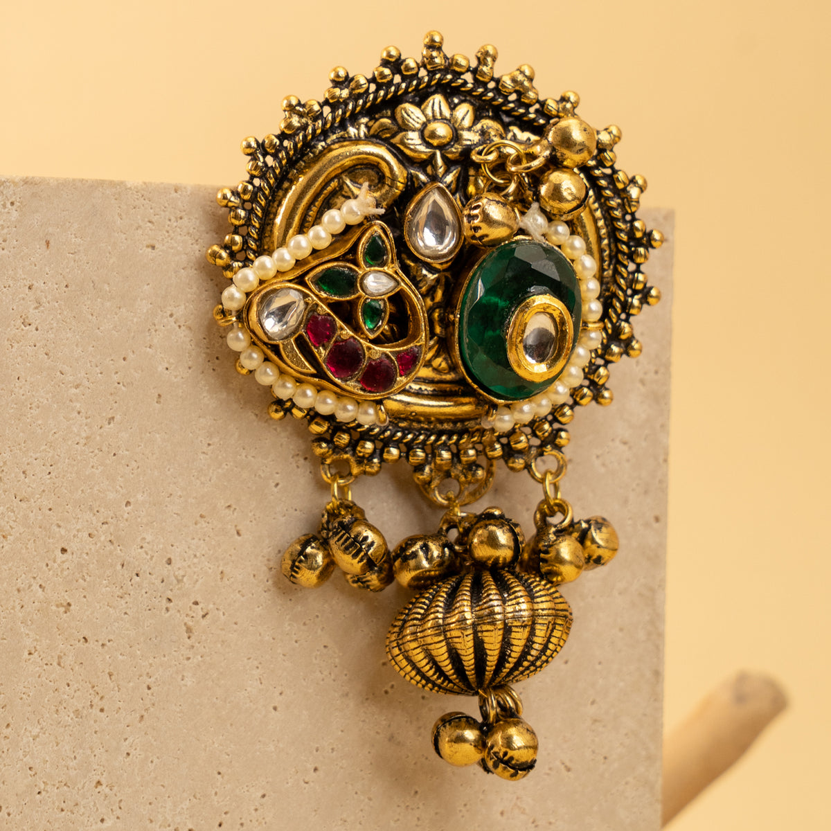 DELILAH GOLD TONED HANDMADE HAND HAMMERED EARRINGS ER927