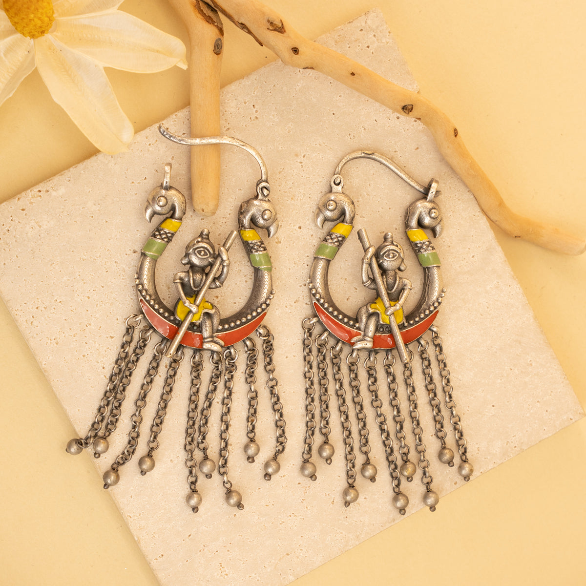 LEAH SEMI HANDMADE RAW AND RUSTIC EARRINGS ER908