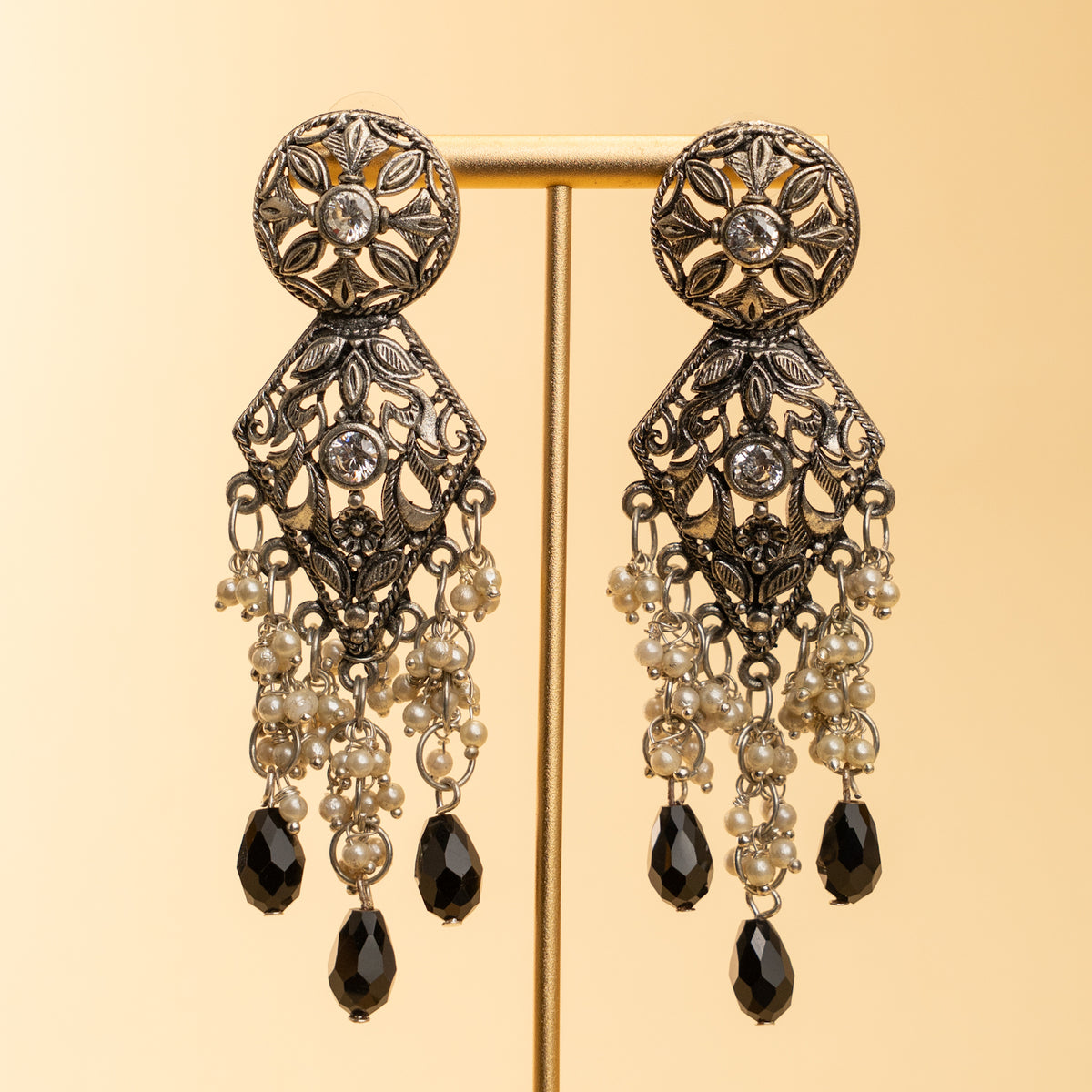 THARA BLACK POLISH MALA/NECKPIECE ML161