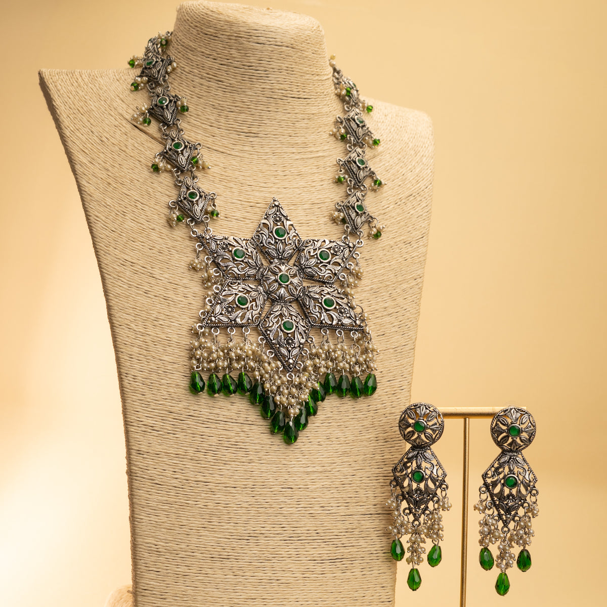 THARA BLACK POLISH MALA/NECKPIECE ML161