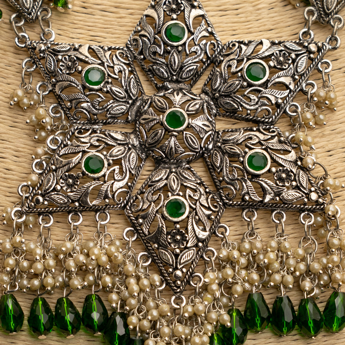 THARA BLACK POLISH MALA/NECKPIECE ML161